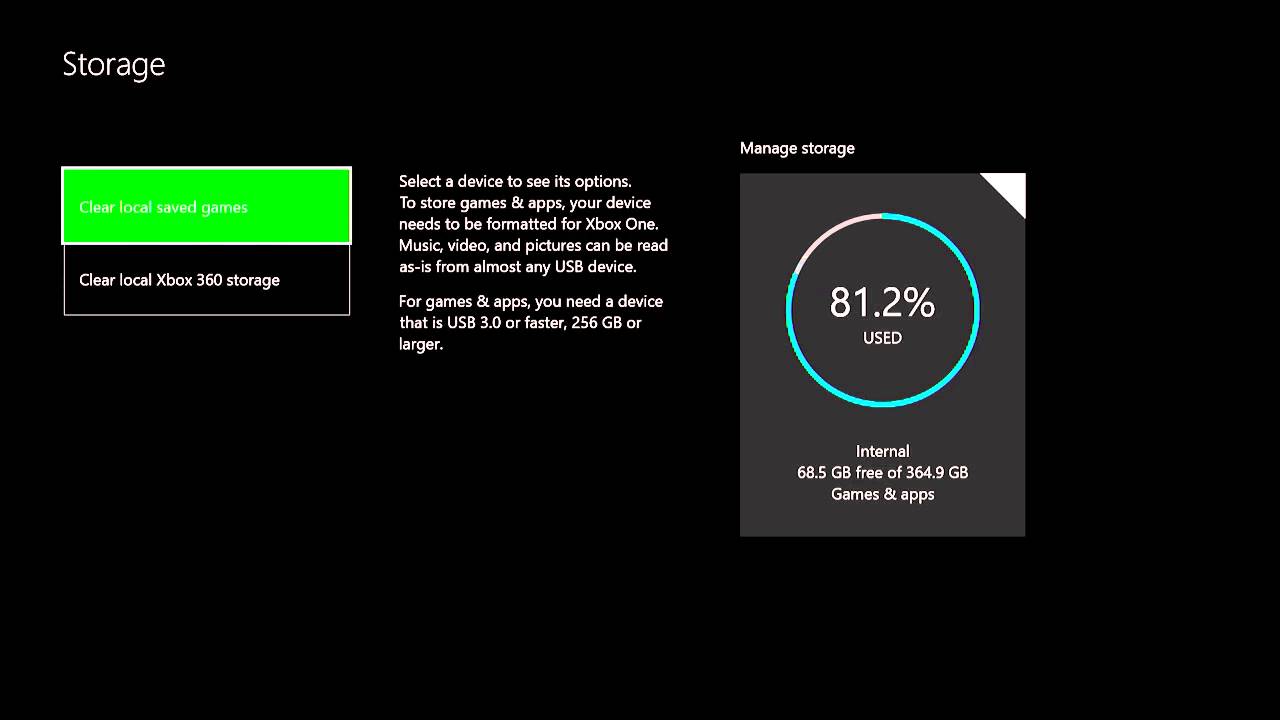 xbox one hdd format